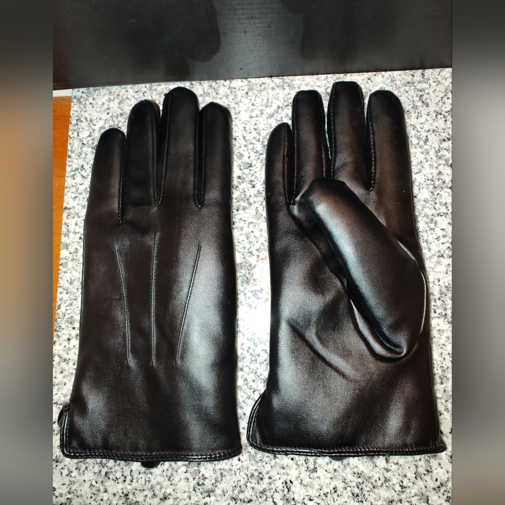 Black Leather Men's Gloves. Dress Gloves Men's Large Leather Dress Gloves. Kings